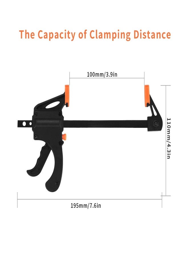 Xfopz 4 Inch Bar Clamps for Woodworking, 2 Pcs Trigger Quick Grip Clamps, One Handed Ratchet Wood Working Clamps, Mini Small Bar Woodworking Clamps for Wood Gluing Crafts - Image 2